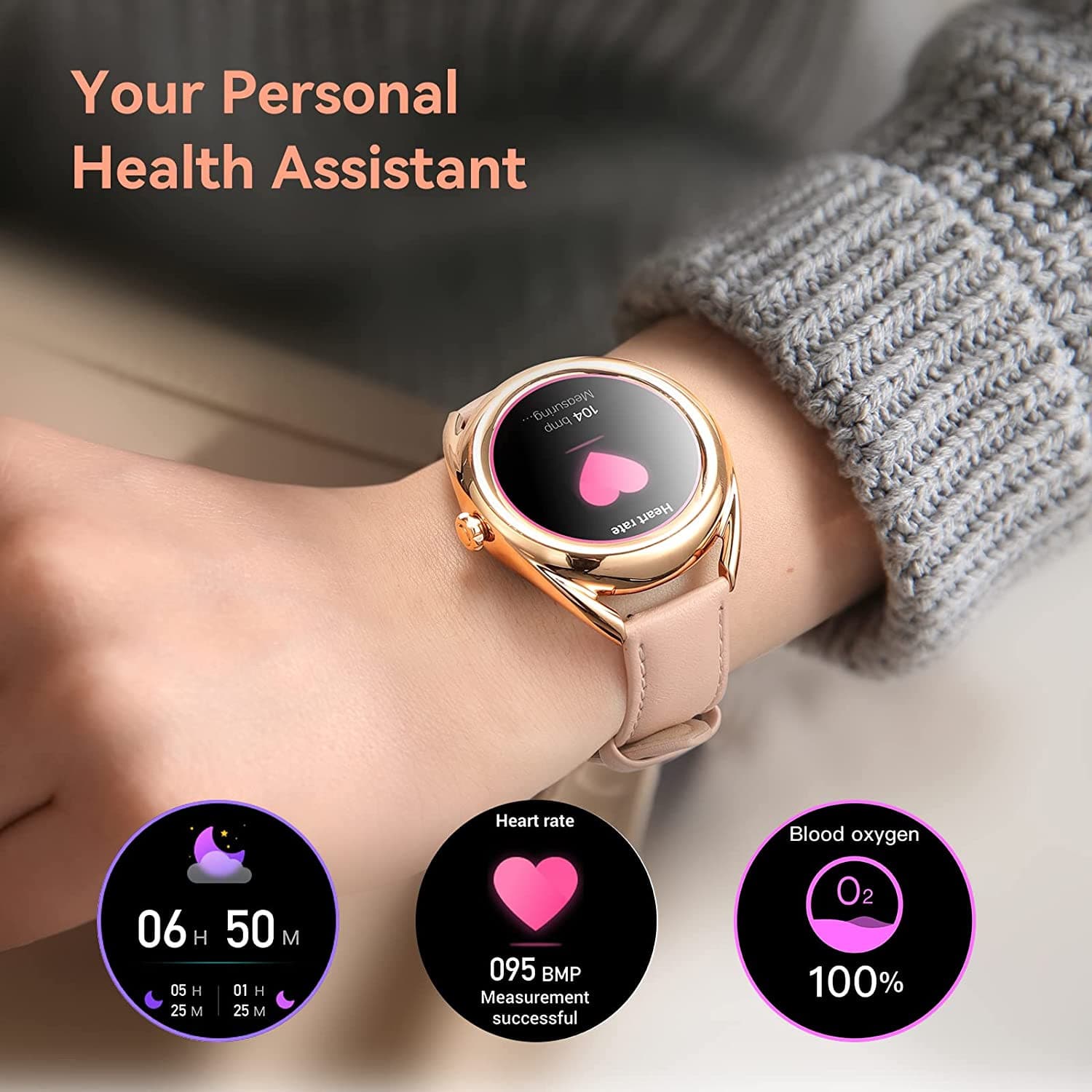 Women Fashion Smart Watch for Health and Sports Tracking With 2 Watch Straps PSLD1.