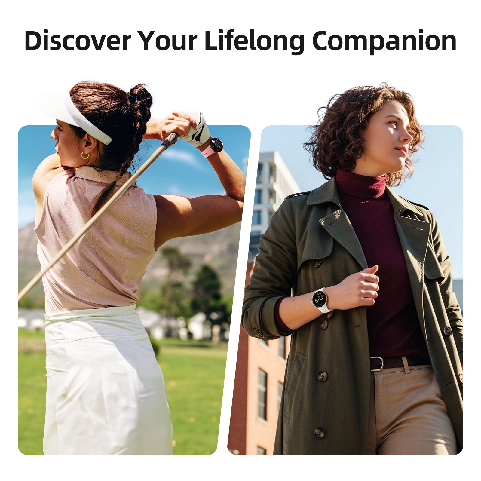 Parsonver Smart Watch for Women, 43mm AMOLED Always-On Display, Answer/Make Calls & Chat AI, 2 Quick-Release Bands, Fitness Watch with Heart Rate/Sleep Monitor, Built-In 120+ Sports, Champagne Gold