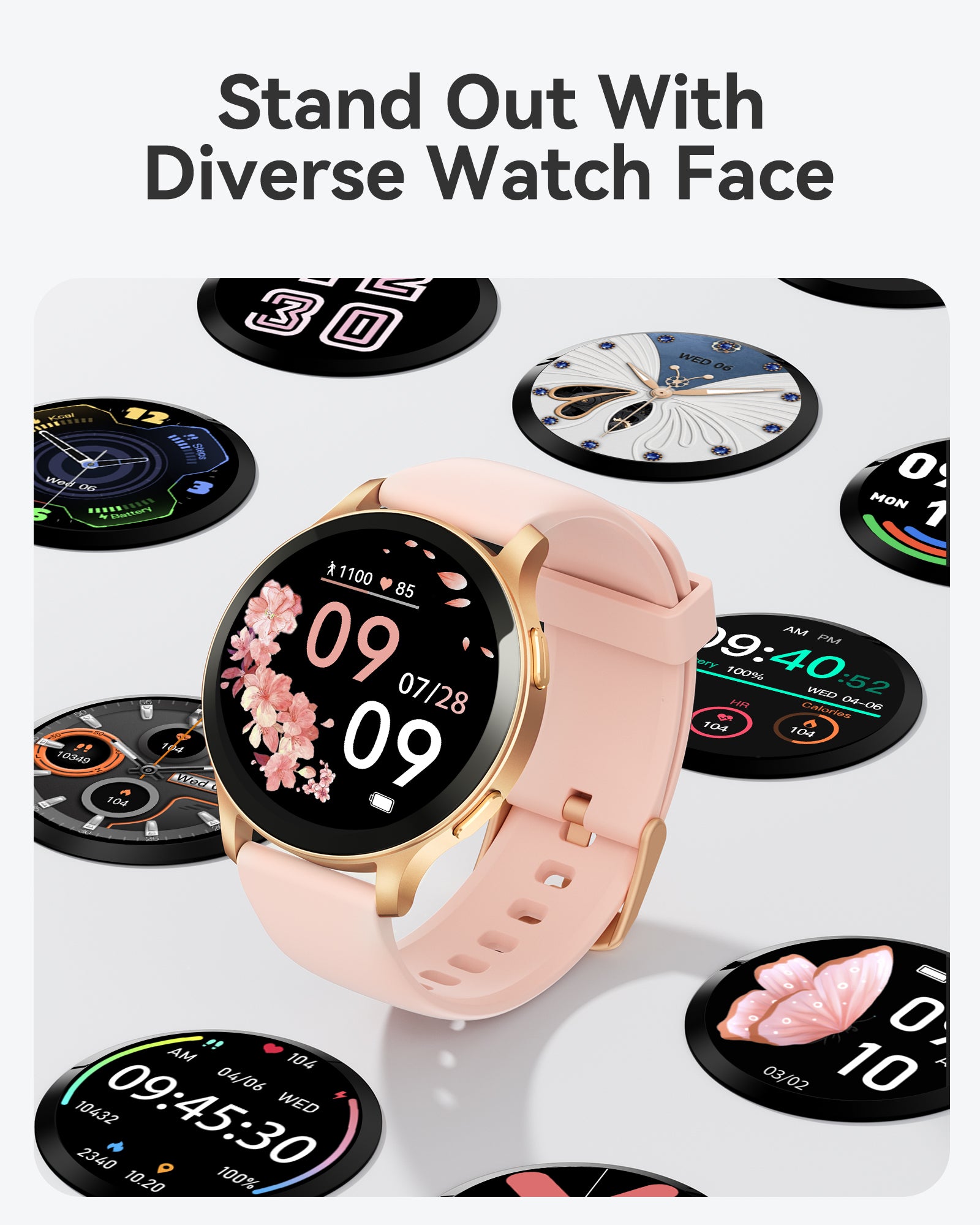 Écran HD 1,43", cadre en alliage métallique, prise en charge des appels Bluetooth, montre intelligente PSB4