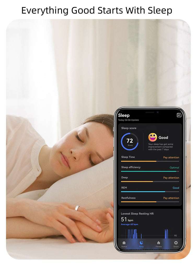 Smart Ring for Health and Sleep, 5ATM Waterproof, ZR01