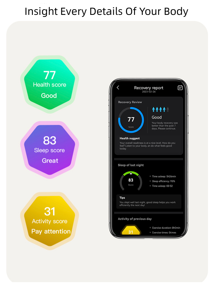 Smart Ring for Health and Sleep, 5ATM Waterproof, ZR01